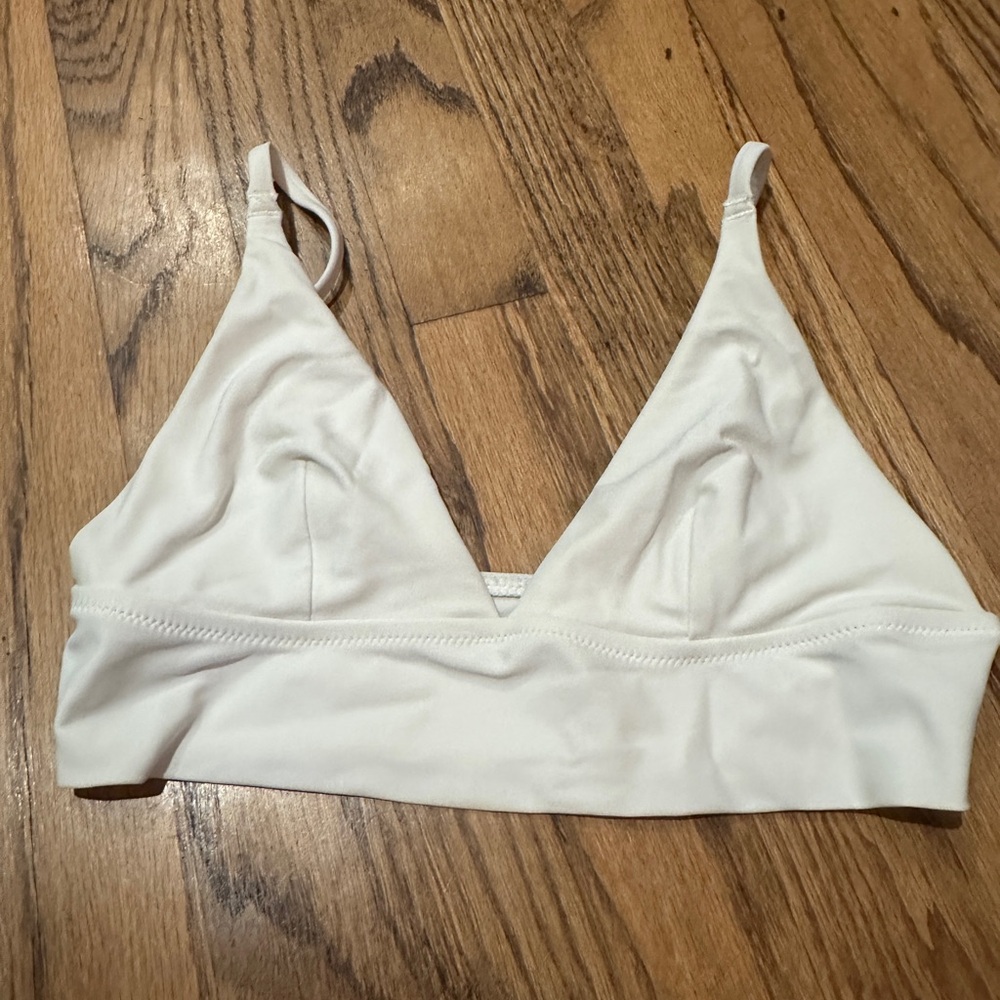 Aerie Swim Triangle Bikini Top Size Small White - Picture 2 of 4